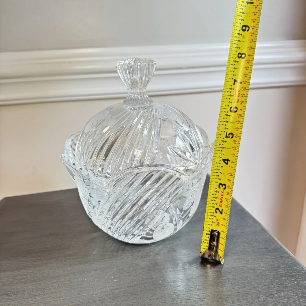 Rare Vintage Clarenbridge Irish Crystal‎ Covered Candy Bowl w/ Box